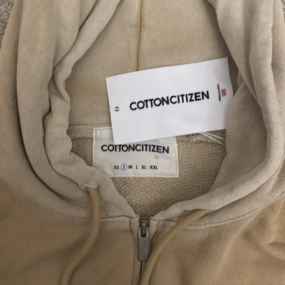 Cotton Citizen Tan Cropped Hoodie - Picture 2 of 3